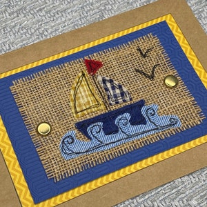 Segelboot Karte, Ozean Karte, Karte für Junge, Karte für Papa, Opa Karte, Gute Besserung Karte, Blanko Innenkarte, Einzigartige Karte, Grußkarte