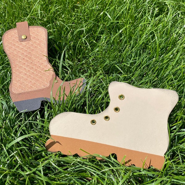 Great Value! Set of 2 Boot Shaped Cards, Hiking Card, Western Birthday Card,Thank You Card, Birthday Card, Thinking of you Card,Outdoor card