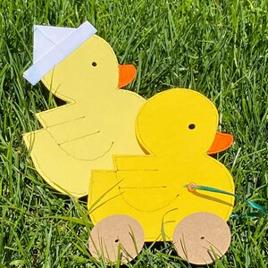 Tolles Preis-Leistungs-Verhältnis! 2 Enten förmige Karte, Ente Notizkarte, Blanko Notizkarte, Ente Baby Shower Karte, Baby Shower Karte, Erste Geburtstagskarte
