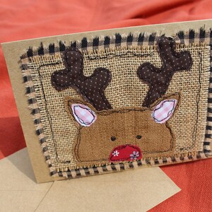 Peekaboo Reindeer Card, Christmas Card, Xmas Card, Cute Reindeer, Greeting Card, Holiday Card, Friendship Card, Missing You Card, Fun Card