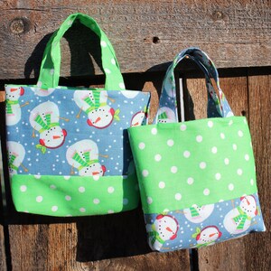 Mini borsa pupazzo di neve, borsa regalo, porta carte regalo, astuccio portagioielli, borsa compatta, borsa regalo per le feste, borsa di stoffa, piccola borsa, accessorio per bambola