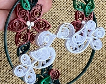 Quilled Christmas Ornament, Paper Ornament, Quilled Ornament, Dove Ornament, Christmas Ornament, Unique Ornament