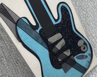 Handmade Electric Guitar Birthday Card: Music Lover Greeting