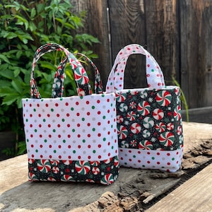 4&quot; Mini tote, Gift tote, Gift card tote, Jewelry tote, Party favor bag, Gift giving bag, Doll Accessory, Fabric tote,Mini tote bag,Candy bag
