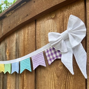 28&quot; Mini Birthday Bunting, Colorful Bunting, Fabric Bunting, Garland, Colorful Flags, Playroom Bunting,Photo Prop, Baby Room Decoration