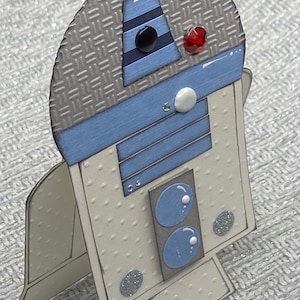 Robot Card-Star Wars R2-D2 inspiriert, Geburtstagskarte, Junge Karte, Party Einladung, Lustige Karte, Blanko Innenkarte, Jubiläumskarte, Lustige Karte