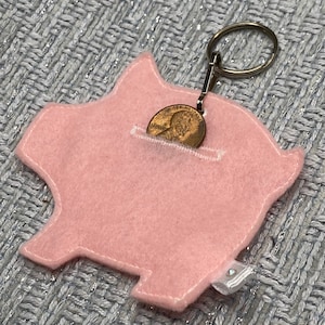 Piggy Bank Keychain, Felt Piggy Bank, Piggy Bank, Felt Pig