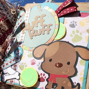 Premade Puppy Scrapbook, Paper Bag Scrapbook, Just add Photos, Mini Album, 6"x6 » Album