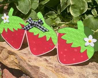 Carte de vœux en forme de fraise, Invitations d’anniversaire, Carte d’anniversaire, Carte d’été,Carte intérieure vierge, Carte amusante,Carte de fraises mignonnes