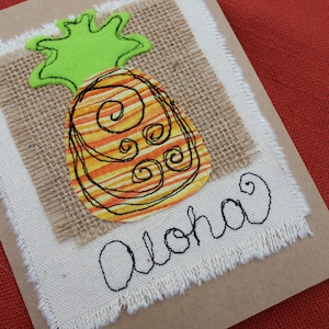 Pineapple Card, Aloha Card, Thinking of you Card, Birthday Card, Bday Card, Summer Card, Missing You Card, Any Age/Gender Card, Greeting Card