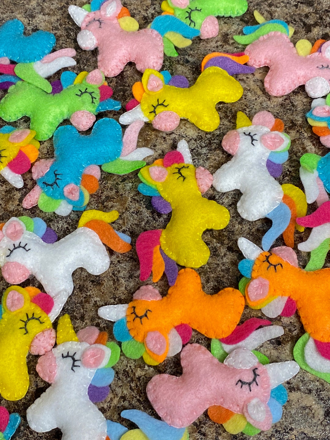 Mini Unicorn Felt Stuffed Unicorn Felt Toy Felt Unicorn Etsy