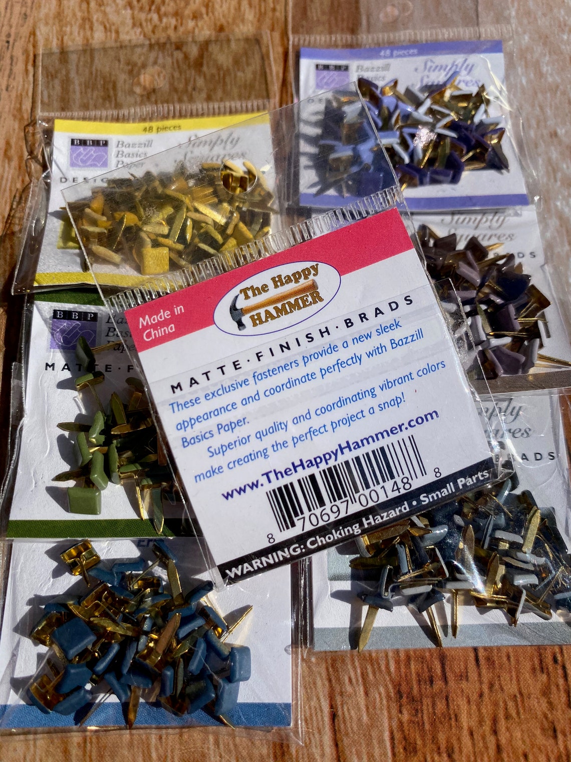 7 Packs of Scrapbooking Brads Square Brads Embellishments Etsy