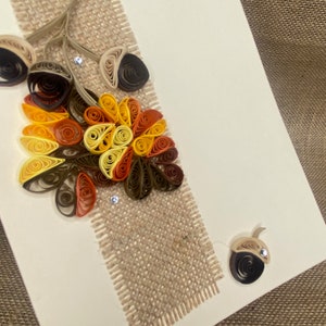 Quilled Fall Acorn Card, Quilled Art, Paper Art, Quilled Birthday Card, Thanksgiving Card, Thinking of You Card, Unique Card, Blank Card