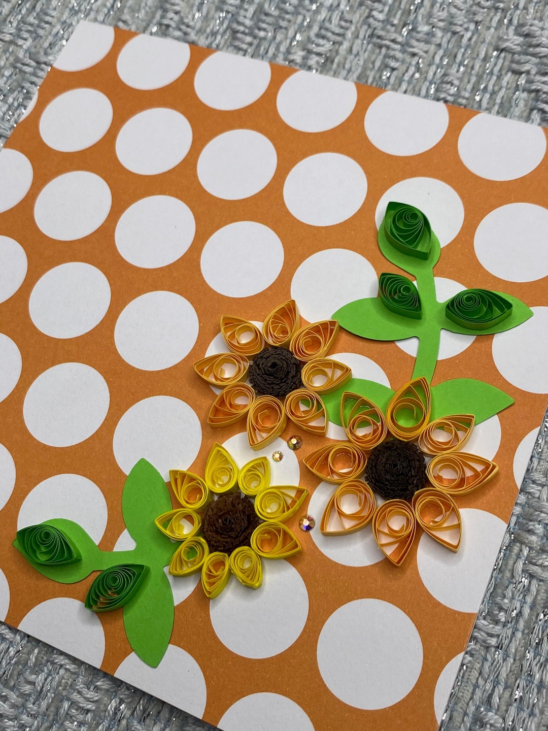 Quilled Sunflower Card Sunflower Quilled Art Paper Art Etsy