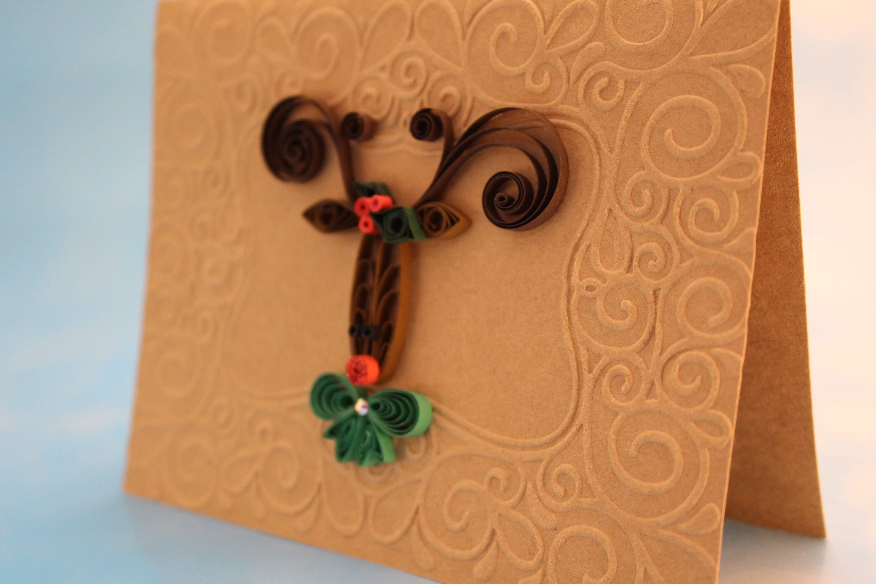 Quilled Reindeer Card Christmas Card Holiday Card Quilled Etsy