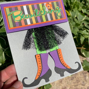 Hexen Füße Karte,Halloween Karte,Bezaubernde Karte,Lustige Halloween Karte,Lustige Halloween Karte,Einzigartige Halloween Karte,Blanko Innenkarte,Geburtstagskarte