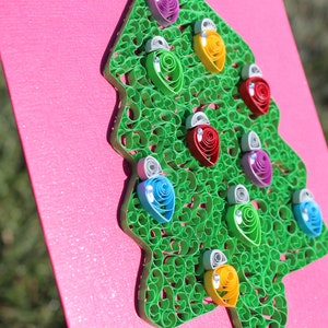Quilled Weihnachtsbaumkarte, Weihnachtskarte, Weihnachtsbaumkarte, Weihnachtskarte, Andenkenkarte, Blanko Innenkarte, Quilled Art, Papierkunst