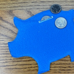 5 Felt Piggy Banks, Pig, Felt Pig, Handmade Felt Piggy Bank, Set of 5 Piggy Banks