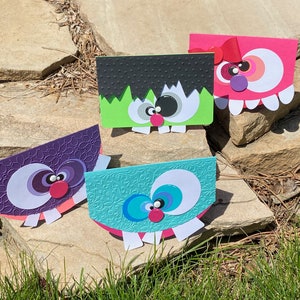 Süße Monster Karten, Mädchen Monster Karte, Blaue Monster Karte, Lila Monster Karte, Frankenstein Monster Karte, Halloween Karte, Geburtstagskarte