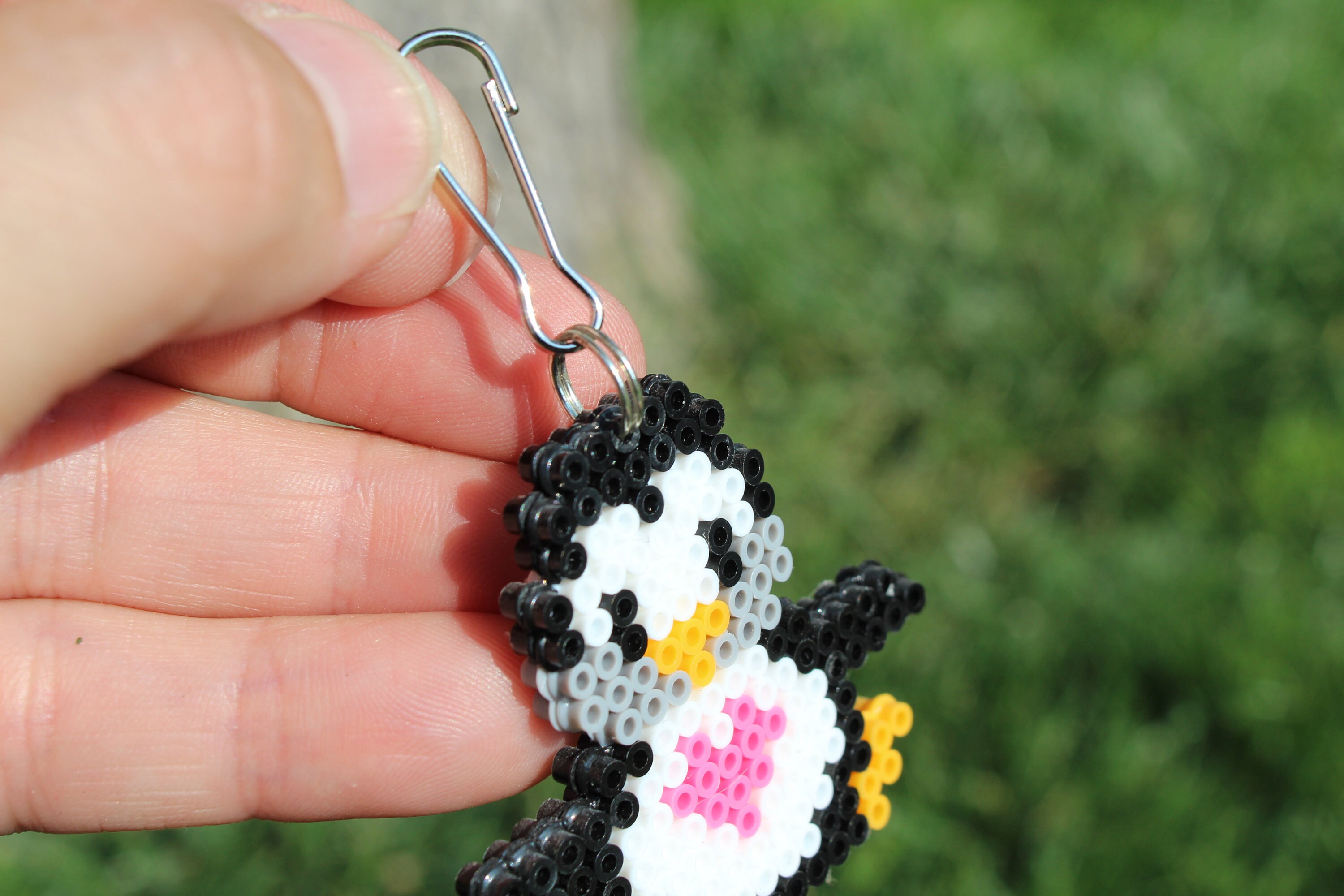 Penguin Keychain Double Sided Perler Bead Keychain Fuse Etsy