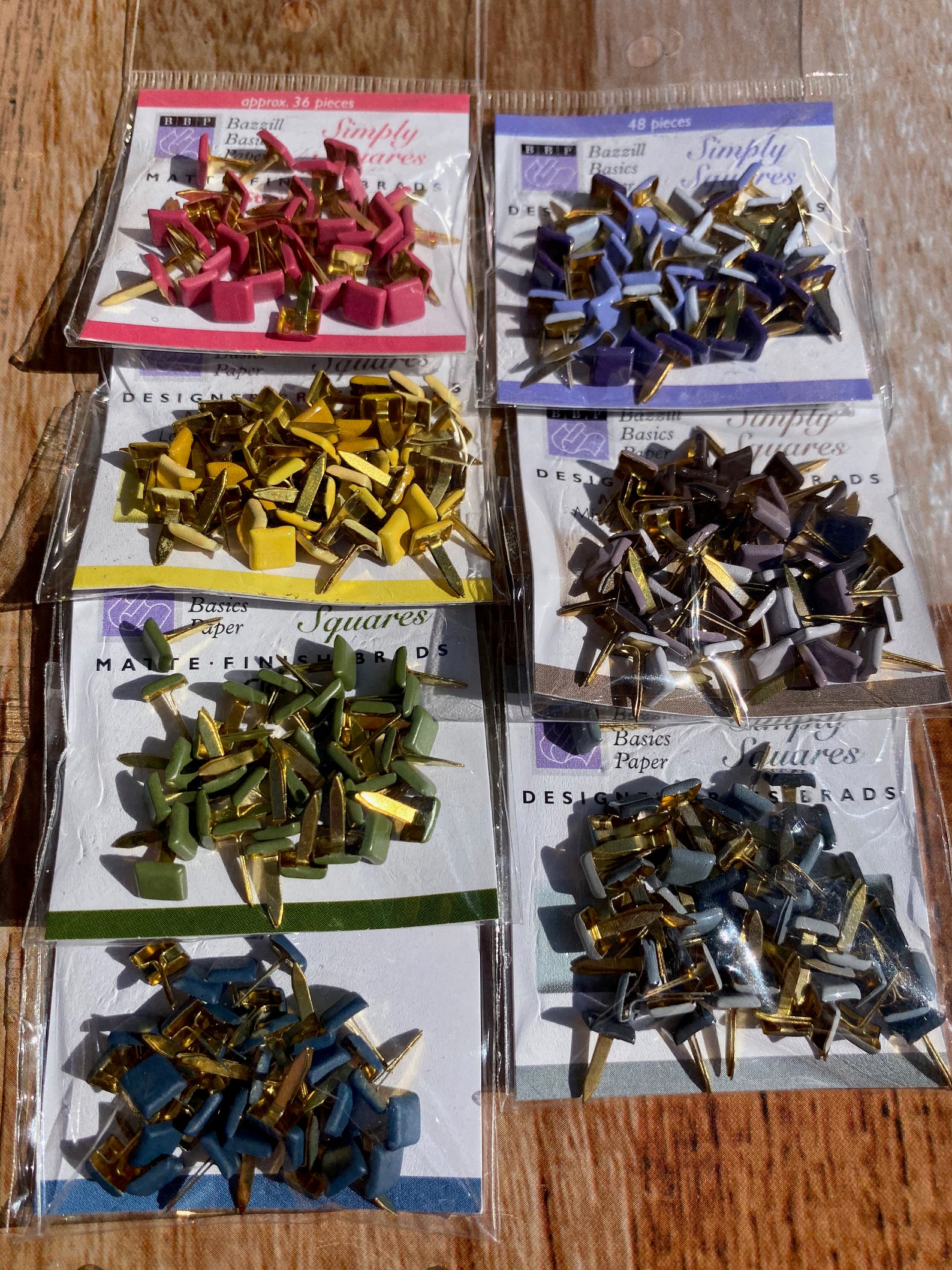 7 Packs of Scrapbooking Brads Square Brads Embellishments Etsy