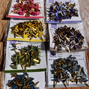 7 paquetes de Scrapbooking Brads, Square Brads, Embellishments, Card Making, Scrapbooking, Fabric Crafts, Fabric Art, Craft Tools, School Supplies