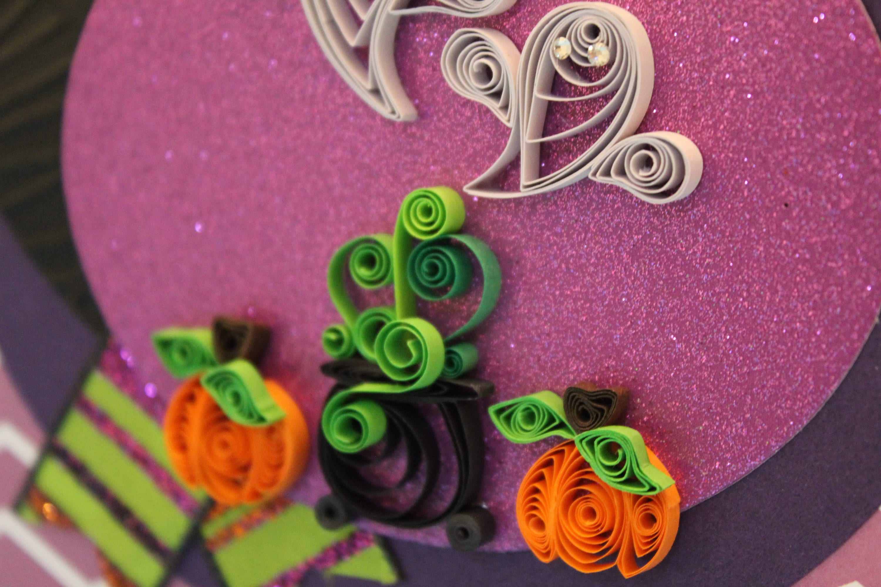 Quilled Halloween Card Fall Card Ghost Card Cauldron Etsy