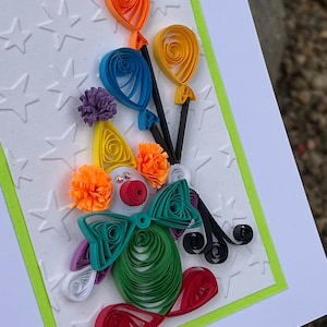 Cartão de palhaço acolchoado, cartão de aniversário de palhaço, cartão de comemoração, cartão engraçado, cartão de palhaço fofo, cartão de menino ou menina, cartão de felicitações, arte em papel, cartão divertido