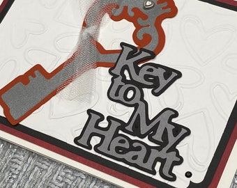 Key to My Heart Karte: Handgemachte Karte zum Valentinstag