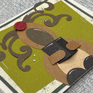 Carte de cerf chantant, carte de vacances, carte de Noël, carte de renne, carte de chant, carte de vœux, carte de cerf, carte de chorale