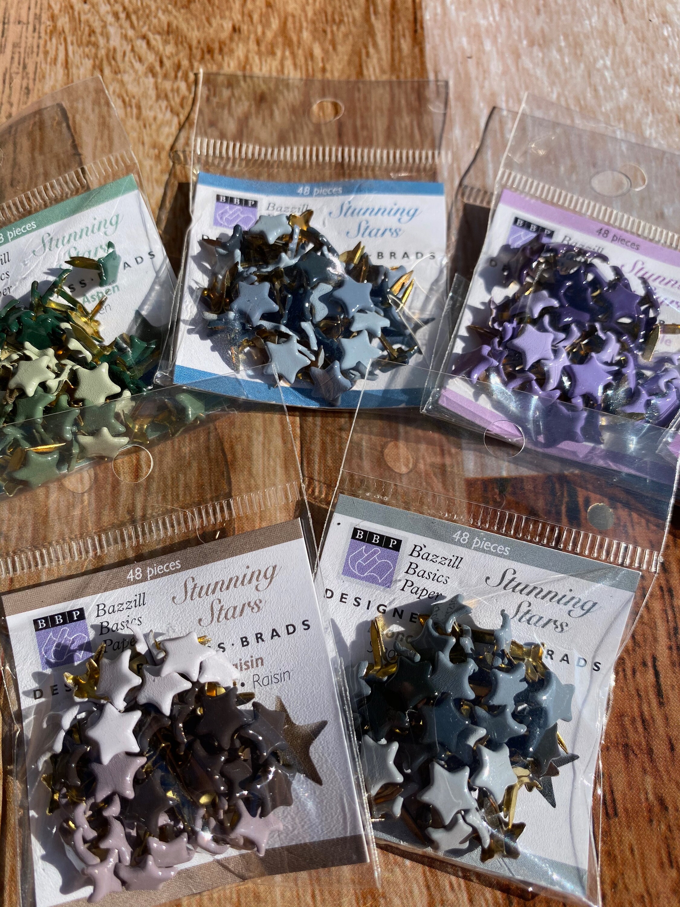 7 Packs of Star Brads Star Brads Embellishments Card Etsy