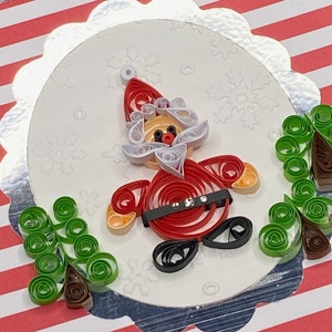 Cartão de Papai Noel acolchoado, cartão de Natal, cartão de Papai Noel, cartão de férias, cartão de lembrança, cartão de felicitações, arte acolchoada, arte em papel, cartão de inverno, FunCard