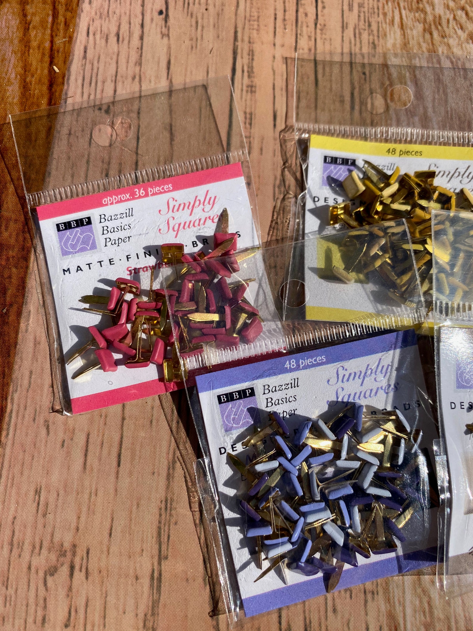 7 Packs of Scrapbooking Brads Square Brads Embellishments Etsy