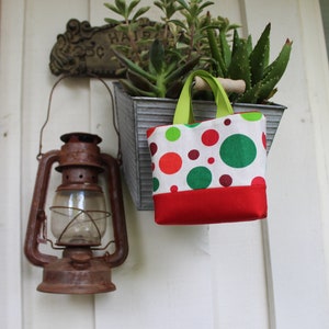 Piccola borsa natalizia, borsa regalo, porta carte regalo, pochette porta gioielli, borsa compatta, borsa regalo per le feste, borsa di stoffa, piccola borsa, accessorio per bambola