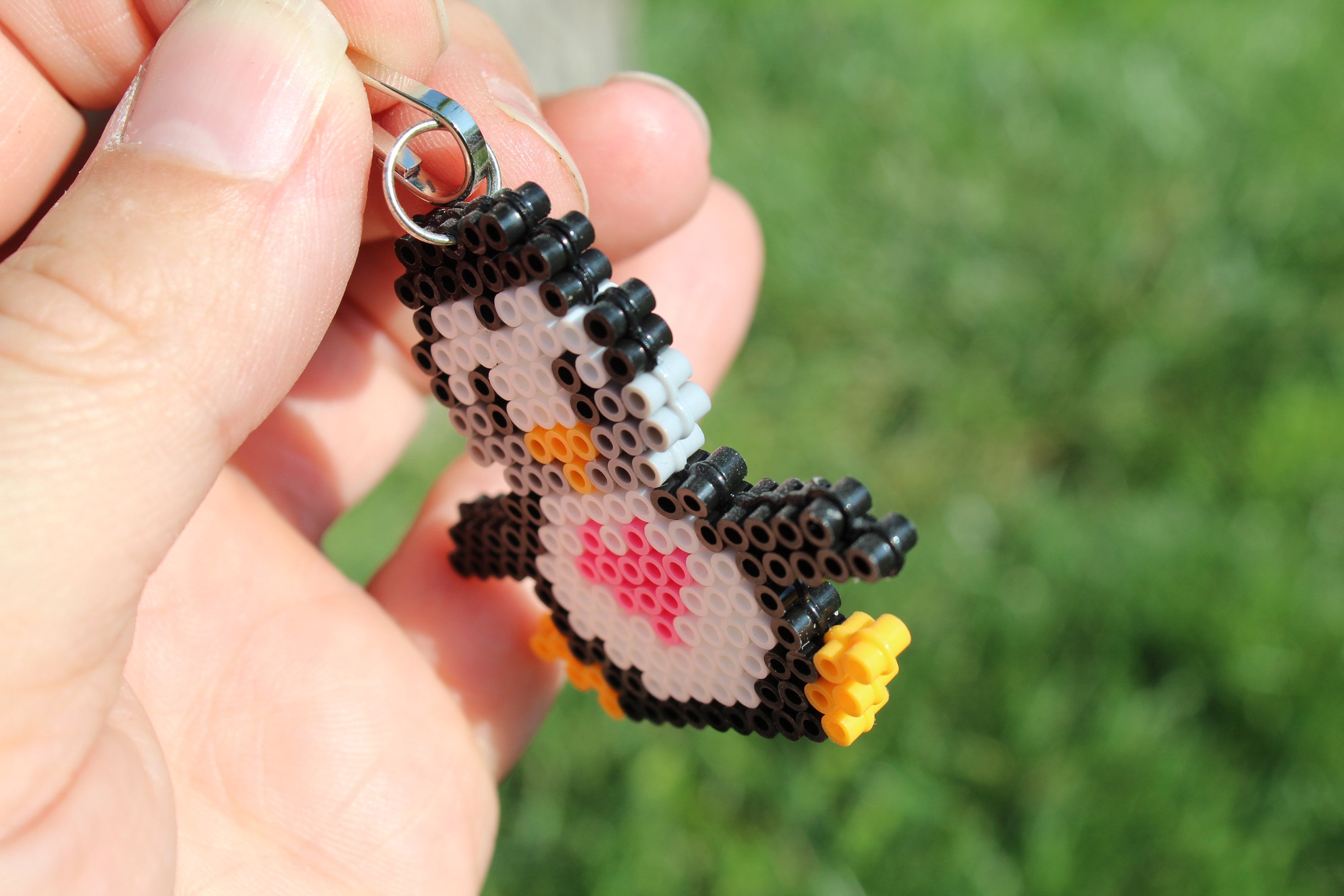 Penguin Keychain Double Sided Perler Bead Keychain Fuse Etsy