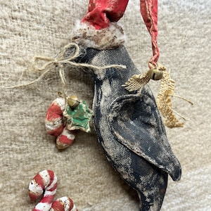 Primitive Inspired Crow, Black Crow, Crow Bowl Filler, Country Crow, Fabric Crow, Fall Crow, Primitive Crow, Christmas Crow, Wall Hanging