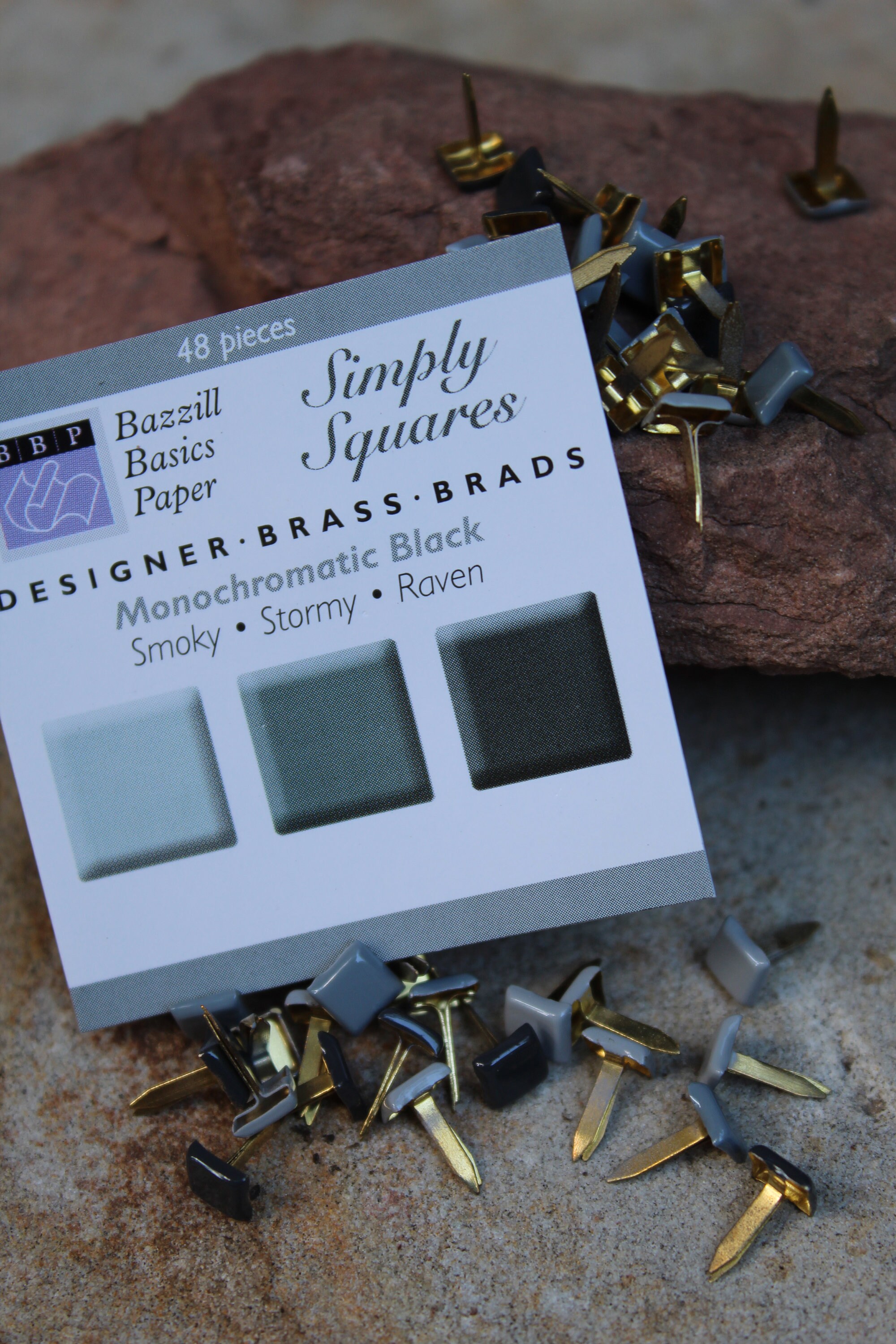 Monochromatic Black Brads Brads Black Brads Scrapbook Etsy