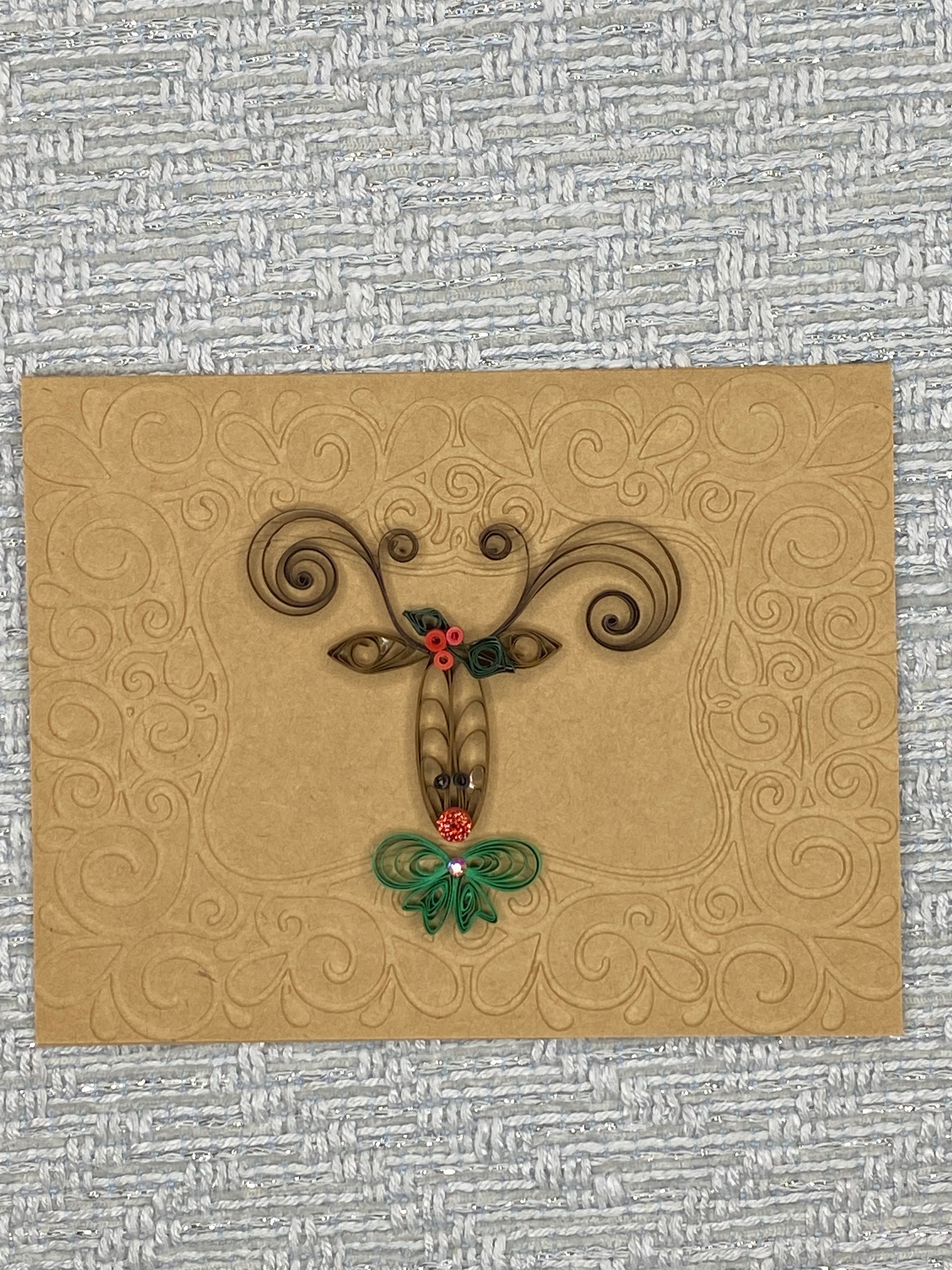 Quilled Reindeer Card Christmas Card Holiday Card Quilled Etsy