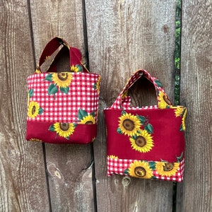 4&quot; Mini tote, Gift tote, Gift card tote, Jewelry tote, Party favor bag, Gift giving bag, Cute bag, Fabric tote, Mini tote bag, Candy bag