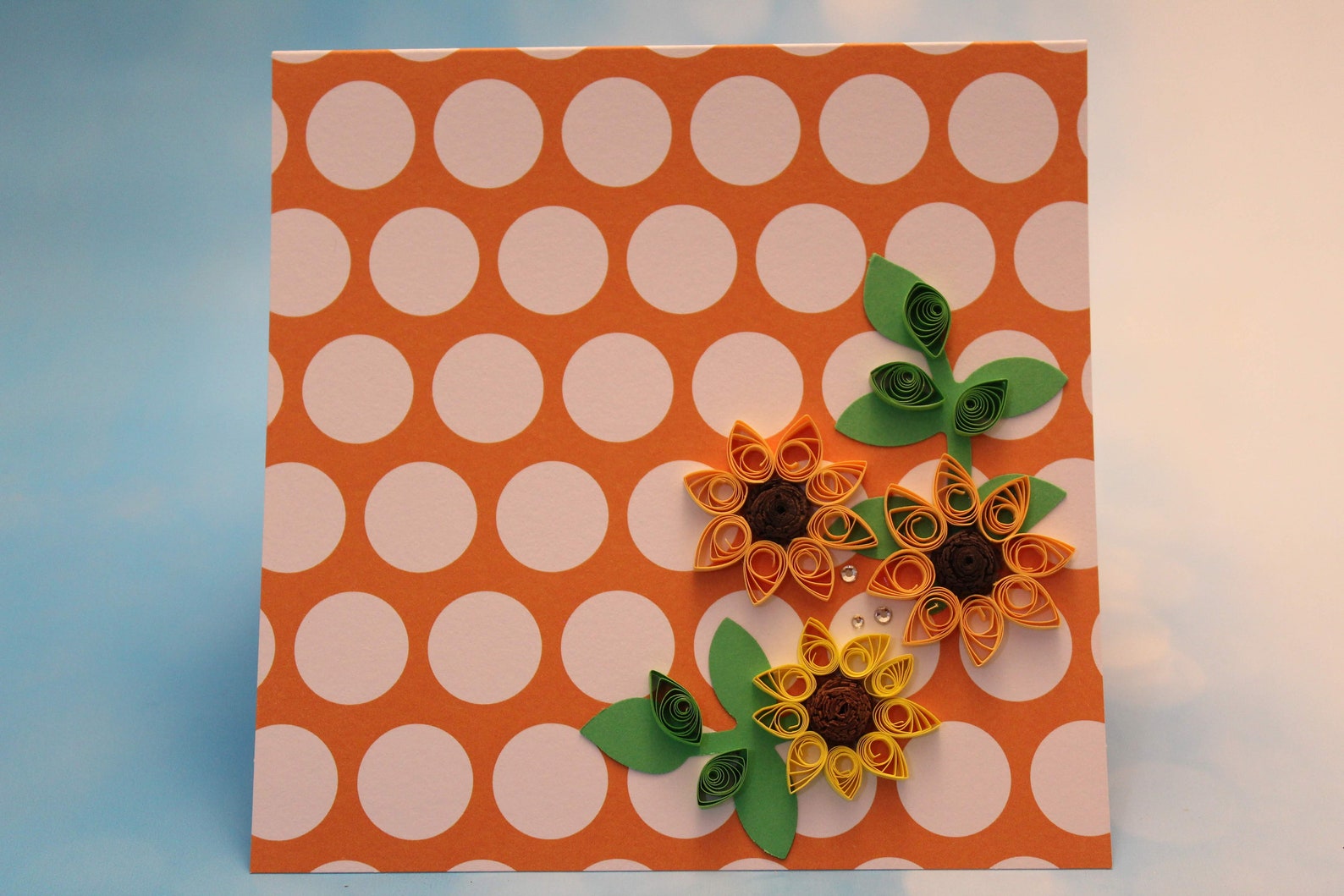 Quilled Sunflower Card Sunflower Quilled Art Paper Art Etsy