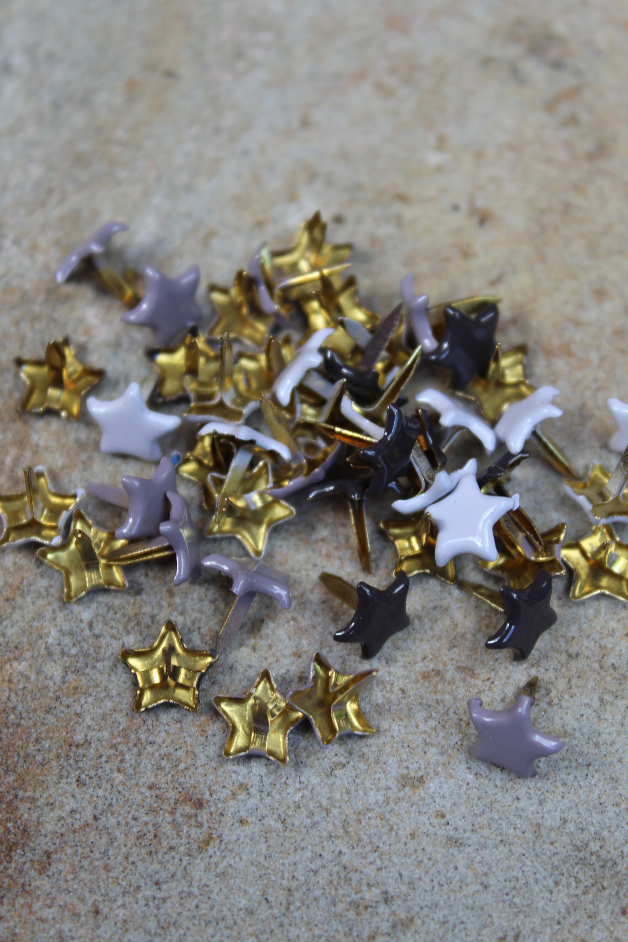 Monochromatic Raisin Brads Star Shape Brads Bazzill Etsy