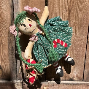Rag Doll, Primitive Inspired Rag Doll, Handmade Rag Doll, 14.5&quot; Rag Doll, Ready to Ship Rag Doll