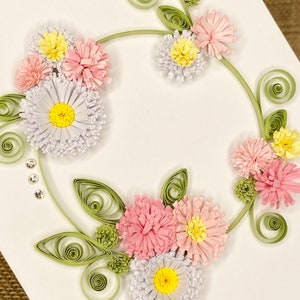 Carte florale rose piquante, oeuvre d'art, art du papier, carte d'anniversaire piquante, carte de la Saint-Valentin, carte pensez à vous, carte unique, carte vierge