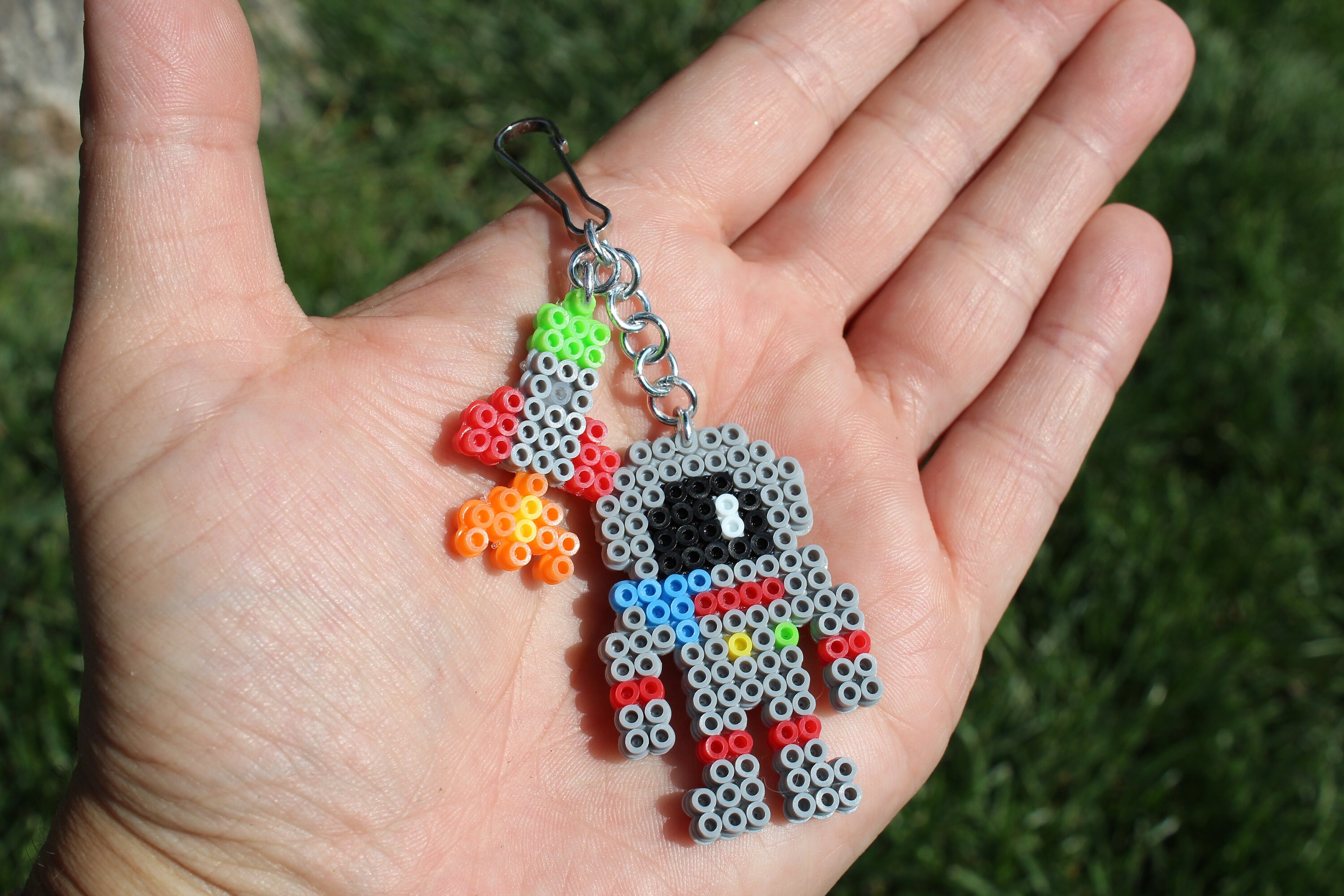 Spaceman Keychain Double Sided Perler Bead Keychain Fuse Etsy UK
