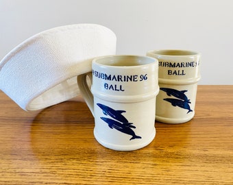 2 Hand Made 1996 US Navy Submarine Ball Beer Steins