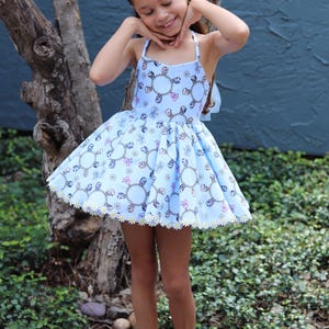 Blue dog Sweetie combo dress