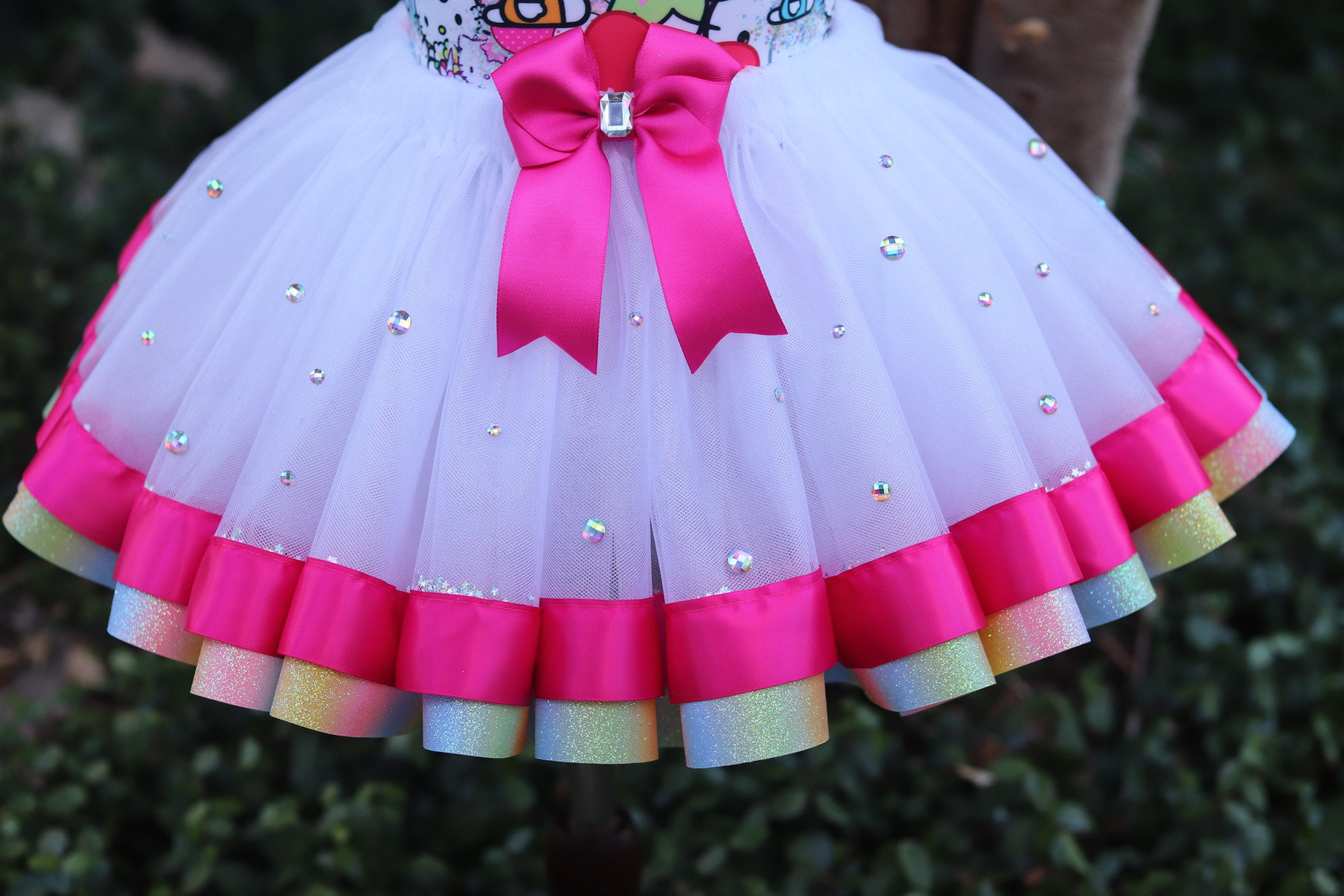 Summer Style Girls Dress Hello Kitty Cartoon Kt Wings Tutu Dress Bow Veil  Kids | eBay