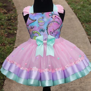 Dino Fantasy Bow Frock for Girls