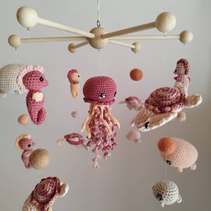 Mobile für Baby-Oktopus, Seepferdchen, Schildkröte