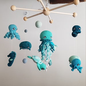 Mobile for baby little blue whale